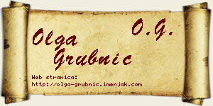Olga Grubnić vizit kartica